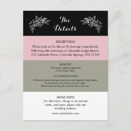 Recepción Tarjeta de Boda verde Rubor Pink Dusty Sage