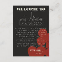 Tarjeta de bolsita de bienvenida para Boda del Cas