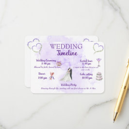 Recepción Tarjeta de calendario de boda de lavanda