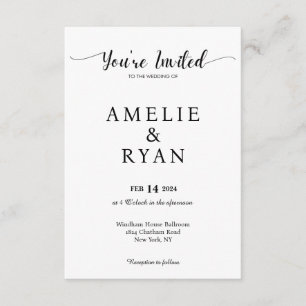 Recepción Tarjeta de celebración de Boda invitado