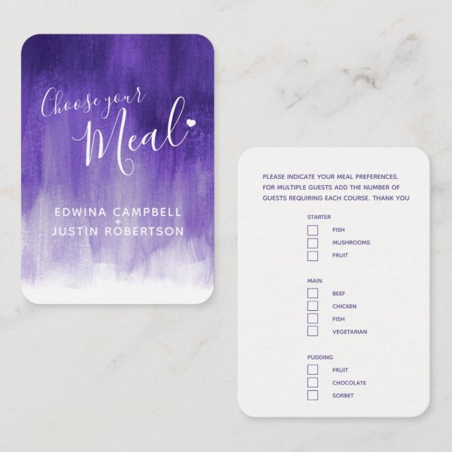 Recepción Tarjeta de cercado de arte ultravioleta para la el (Anverso / Reverso)