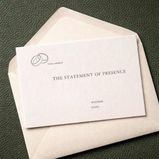 Recepción Tarjeta de Ceremonia Civil – Boda por registro civ (Civil ceremony enclosure card )