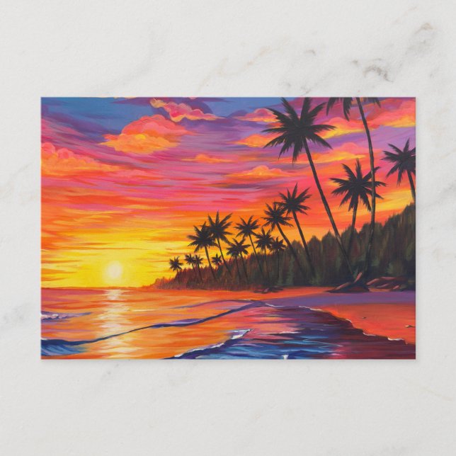 Recepción Tarjeta de Cerramiento de Atardecer Tropical (Anverso)