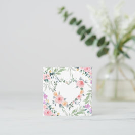 Recepción Tarjeta de cerramiento de corazón de flor rosa