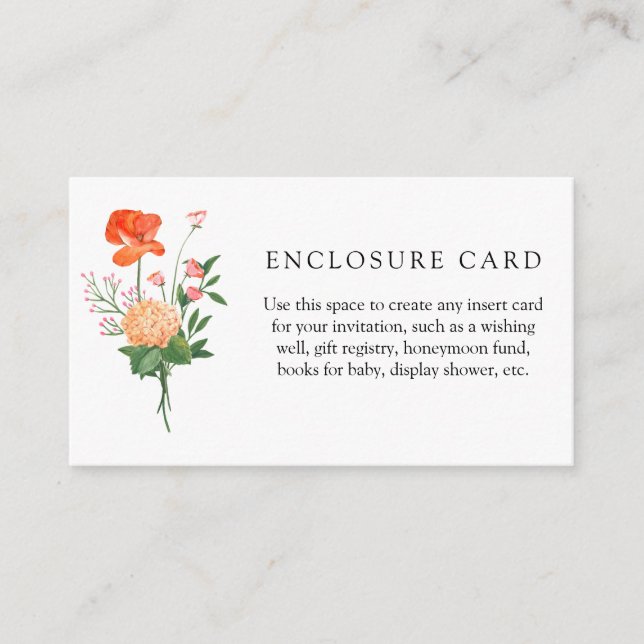 Recepción Tarjeta de cerramiento de jardín de flores silvest (Anverso)