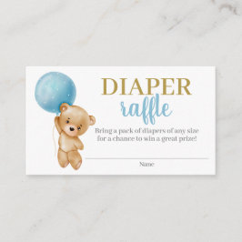 Recepción Tarjeta de cierre Blue Teddy Bear Boy Diaper Raffl