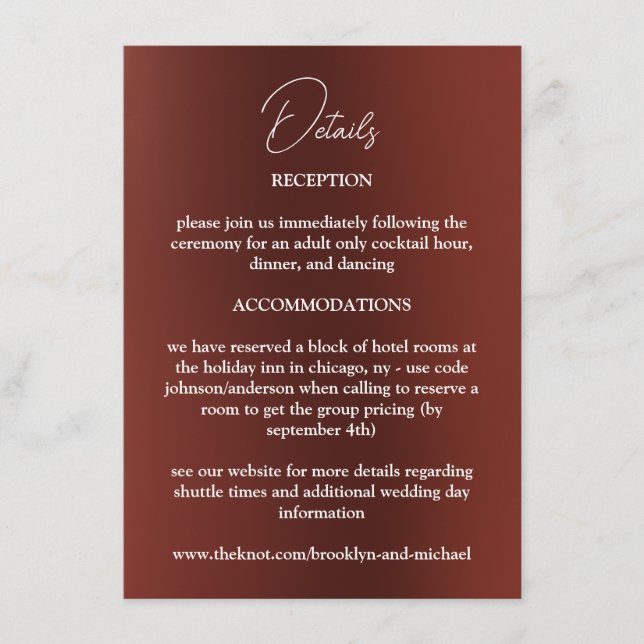 Recepción Tarjeta de cierre de Boda de flores (Anverso)