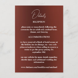 Recepción Tarjeta de cierre de Boda de flores