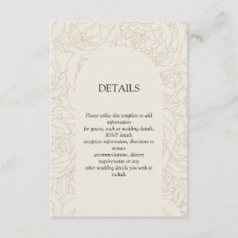 Recepción Tarjeta de cierre de boda elegante y marrón beige