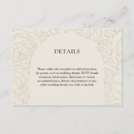 Recepción Tarjeta de cierre de boda elegante y marrón beige