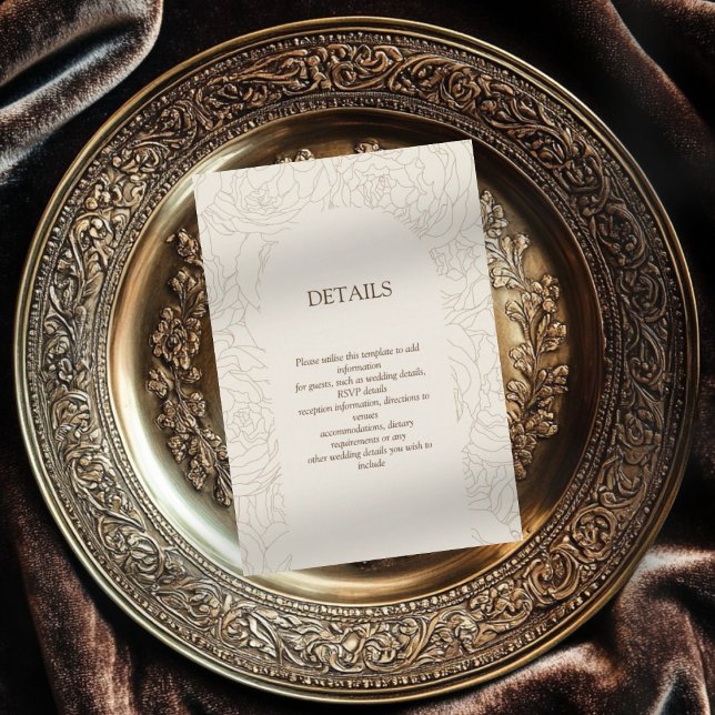 Recepción Tarjeta de cierre de boda elegante y marrón beige (Subido por el creador)