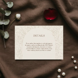 Recepción Tarjeta de cierre de boda elegante y marrón beige