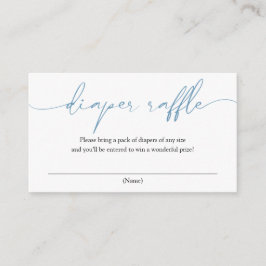 Recepción Tarjeta de cierre de caligrafía azul Diaper Raffle