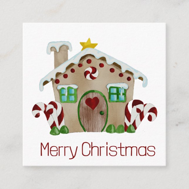 Recepción Tarjeta de cierre de casa Gingerbread de Feliz Nav (Anverso)