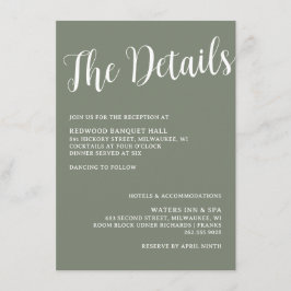 Recepción Tarjeta de cierre de detalles de los anillos de lo