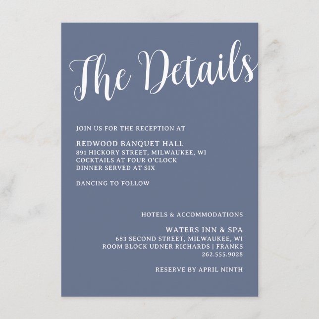 Recepción Tarjeta de cierre de detalles de los anillos de lo (Anverso)