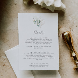 Recepción Tarjeta de cierre de detalles del Boda Airy Greene