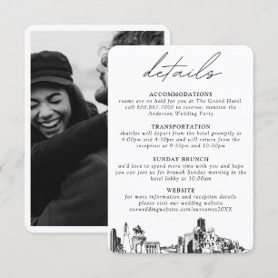 Recepción Tarjeta de cierre de detalles del Boda de Houston