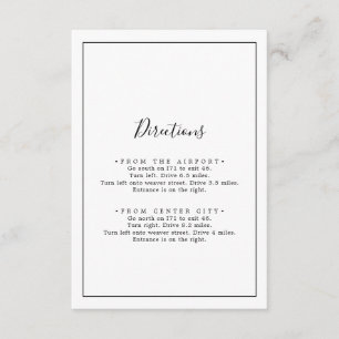 Recepción Tarjeta de cierre de direcciones minimalistas