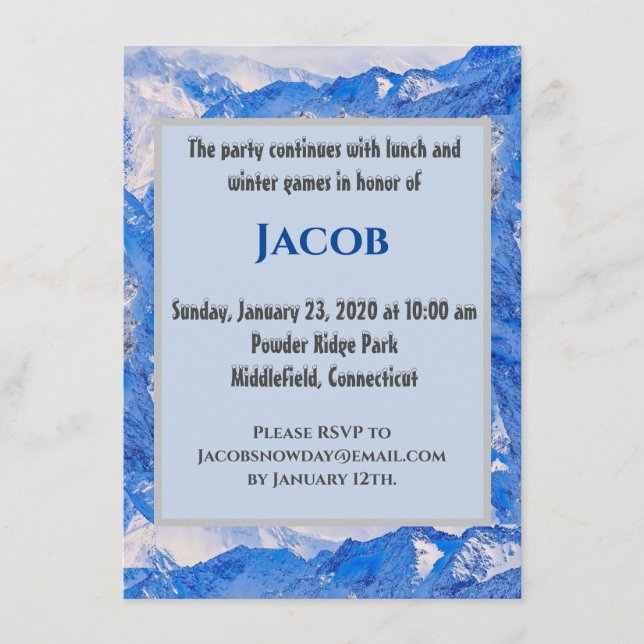 Recepción Tarjeta de cierre de las montañas escarpadas (Anverso)