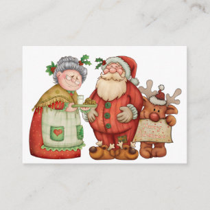 Recepción Tarjeta de cierre de navidades Santa / Etiqueta - 