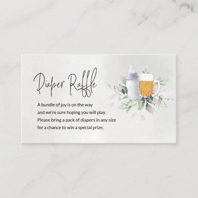 Recepción Tarjeta de cierre de pañales Raffle El bebé se est (Anverso)