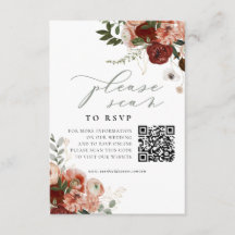 Tarjeta de cierre de sitio web boda Código QR RSVP