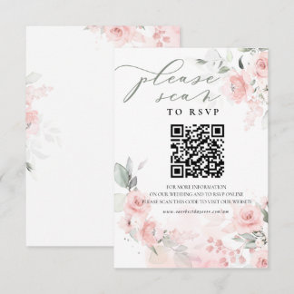 Recepción Tarjeta de cierre de sitio web boda Código QR RSVP