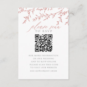 Recepción Tarjeta de cierre de sitio web boda Código QR RSVP
