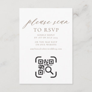 Recepción Tarjeta de cierre de sitio web boda Código QR RSVP