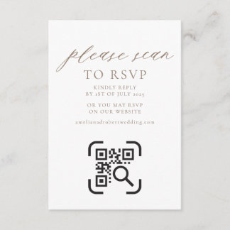 Recepción Tarjeta de cierre de sitio web boda Código QR RSVP