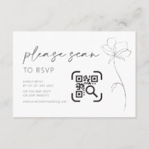 Tarjeta de cierre de sitio web boda Código QR RSVP