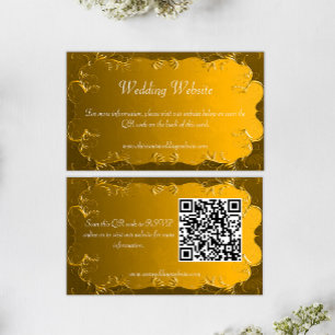 Recepción Tarjeta de cierre de sitio web Boda de oro elegant