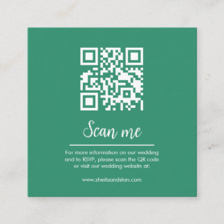 Recepción Tarjeta de cierre de sitio web de Boda de código Q