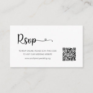 Recepción Tarjeta de cierre de sitio web RSVP de boda simple