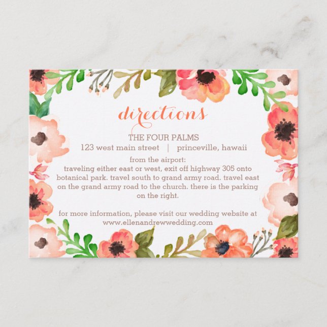 Recepción Tarjeta de cierre/dirección de Boda de canopy de c (Anverso)