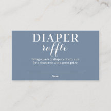 Tarjeta de cierre Dusty Blue Diaper Raffle