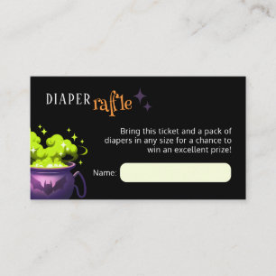 Recepción Tarjeta de cierre Green Witch Cauldron Diaper Raff