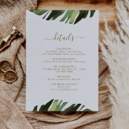 Recepción Tarjeta de cierre para detalles del Boda tropical 