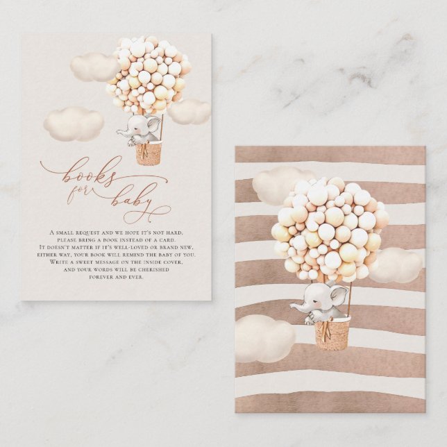 Recepción Tarjeta de cierre para elefantes de globos-bebé (Anverso / Reverso)