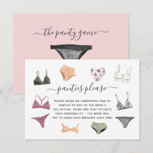 Recepción Tarjeta de cierre para Fiesta Lingerie Shower Pant