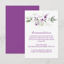 Recepción Tarjeta de cierre Purple Lavender Planta y Purple