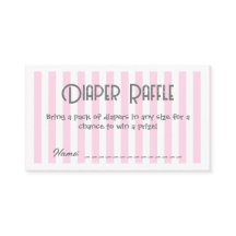 Tarjeta de cierre Raffle de Baby Shower Rosada