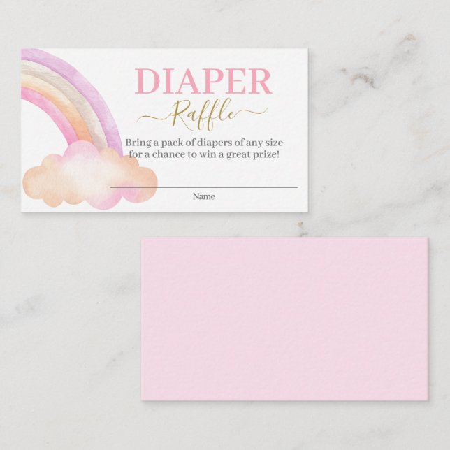 Recepción Tarjeta de cierre Raffle Diaper Rainbow (Anverso / Reverso)