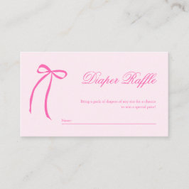 Recepción Tarjeta de cierre Raffle Pink Bow Diaper