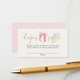 Recepción Tarjeta de cierre Raffle Pink Bow Diaper