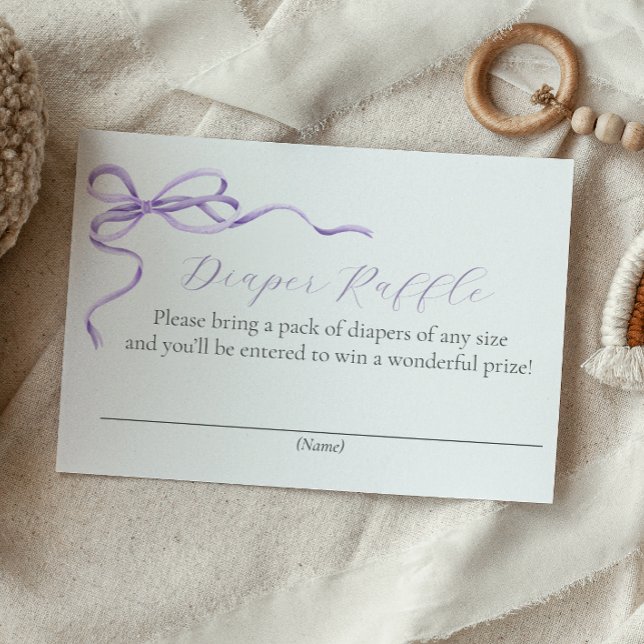 Recepción Tarjeta de cierre Raffle Purple Bow Diaper (Subido por el creador)