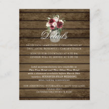 Tarjeta de cierre Rustic Burgundy Floral Jar Detai