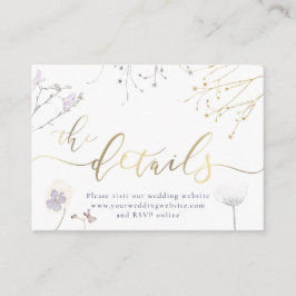 Recepción tarjeta de cierre web del Boda de flores silvestre