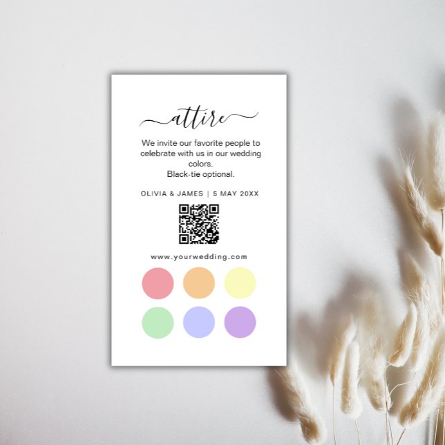 Recepción Tarjeta de Código de Vestimenta de Boda Azul y Ama (Blue and Yellow Wedding Attire Dress Code Card)